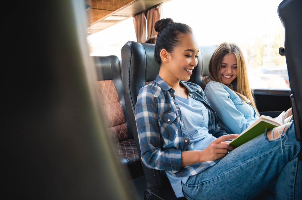 Its a picture to showcase reading on a roadtrip